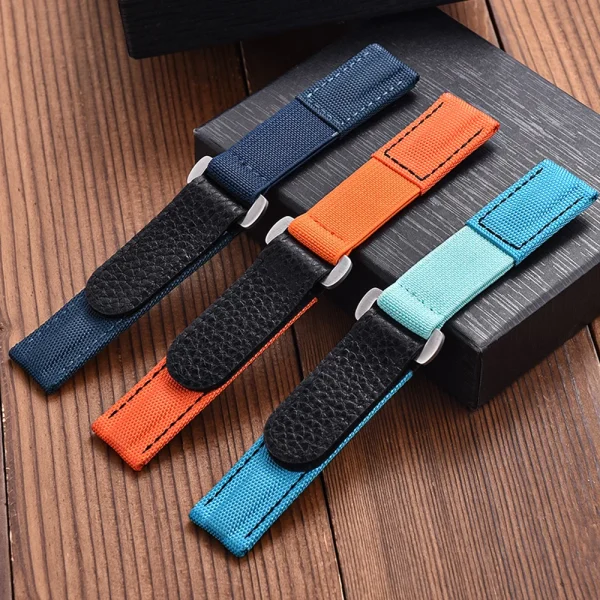 Bracelet de montre scratch en tissu et cuir