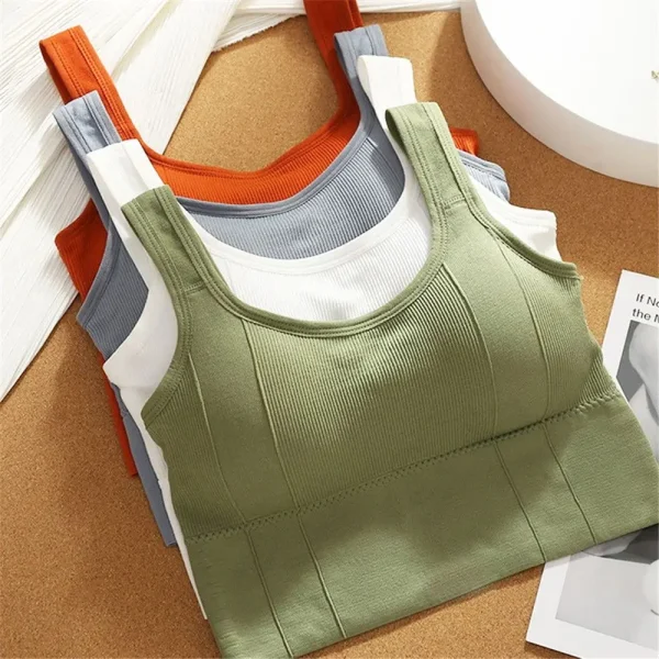 Brassière de sport côtelée