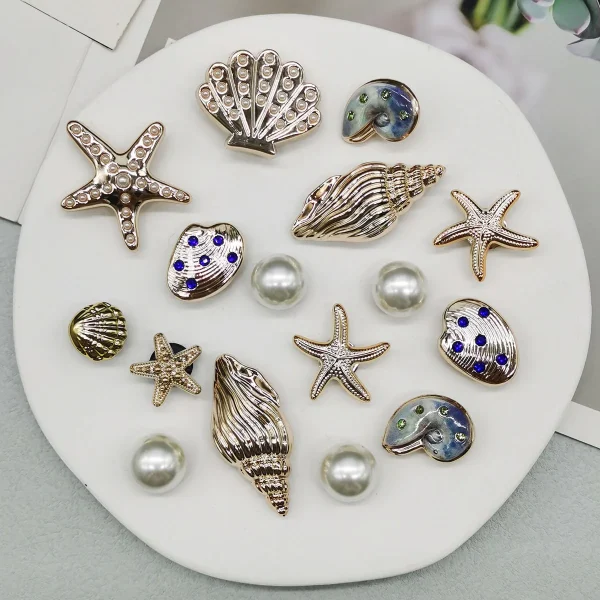Breloques de sabots étoiles de mer, 16 pièces