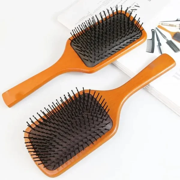 Brosse à coussin d'air en bois : détail