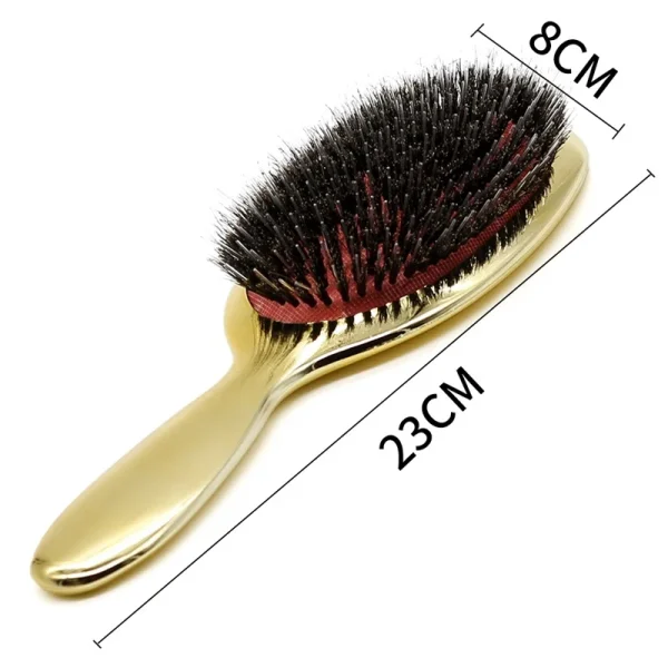 Brosse ovale poils de sanglier, finition métallisée