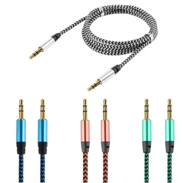 Câble audio jack 3,5 mm tressé, 1 m