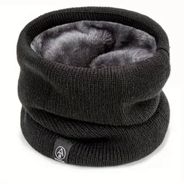Cache-cou tricoté doublé peluche