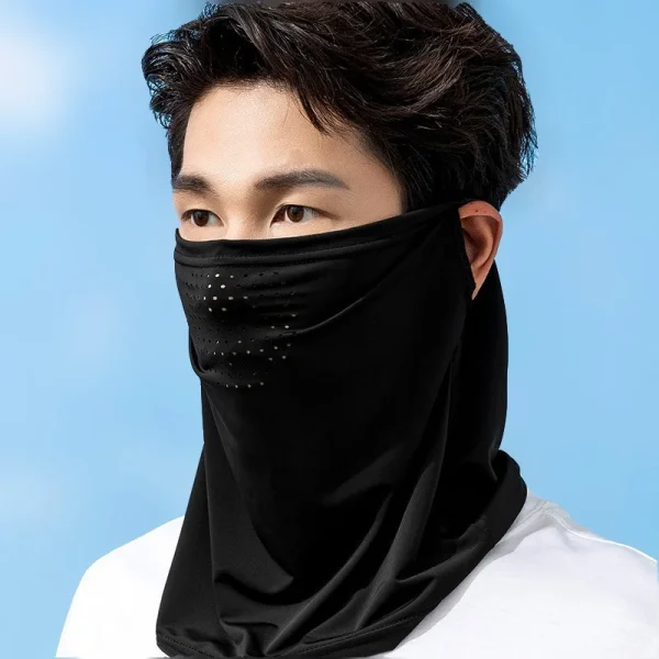 Cache-visage anti-UV en tissu frais