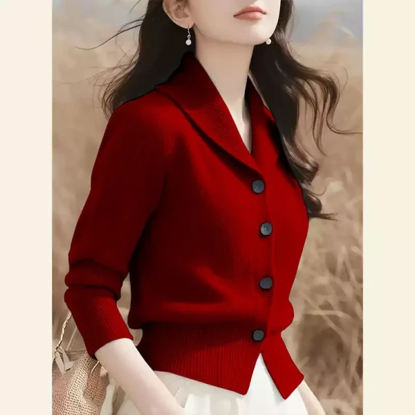 Cardigan blazer en grosse maille, col châle