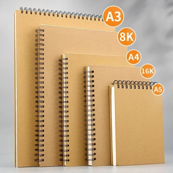Carnet de croquis à spirale kraft, 160 g
