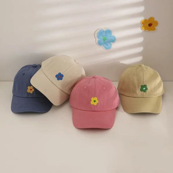 Casquette enfant brodée fleur