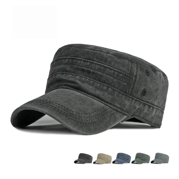 Casquette militaire en coton délavé