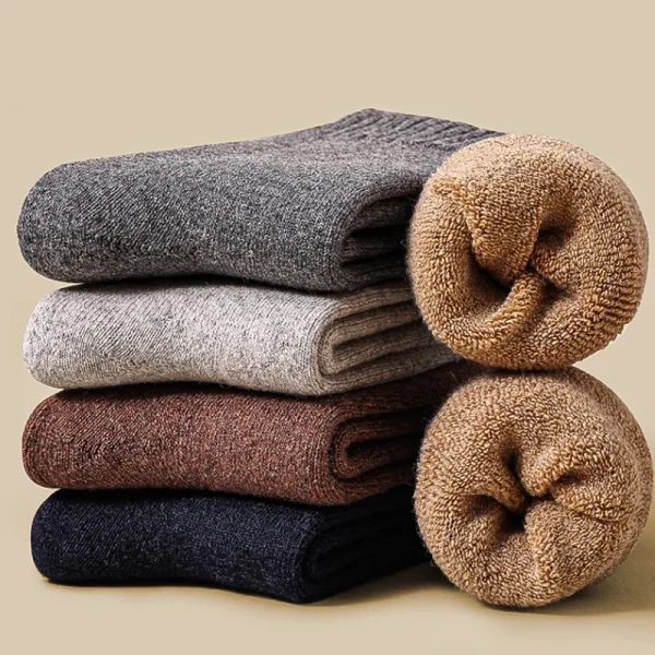 Chaussettes épaisses en laine, intérieur bouclette