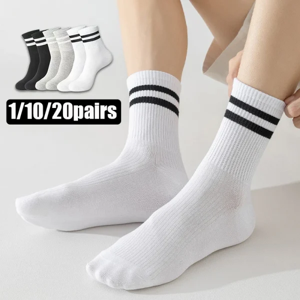 Chaussettes de sport rayées, lot de 10
