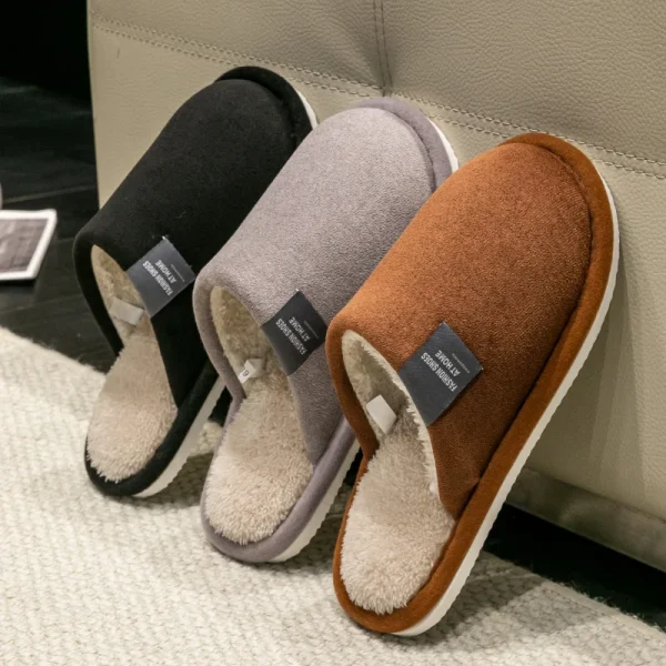 Chaussons fourrés en suédine