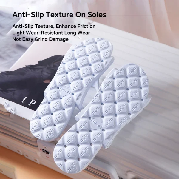 Chaussons pliables de voyage : détail