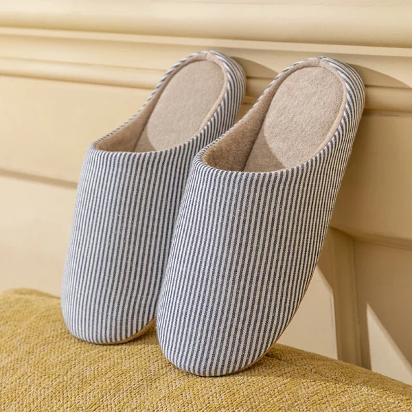 Chaussons rayés légers en coton