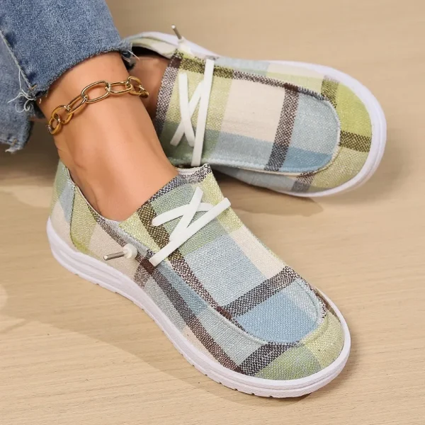 Chaussures en toile à carreaux à enfiler