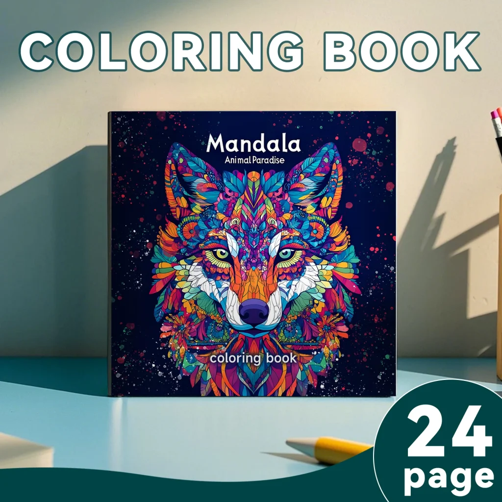 Livre de coloriage mandalas animaux : détail