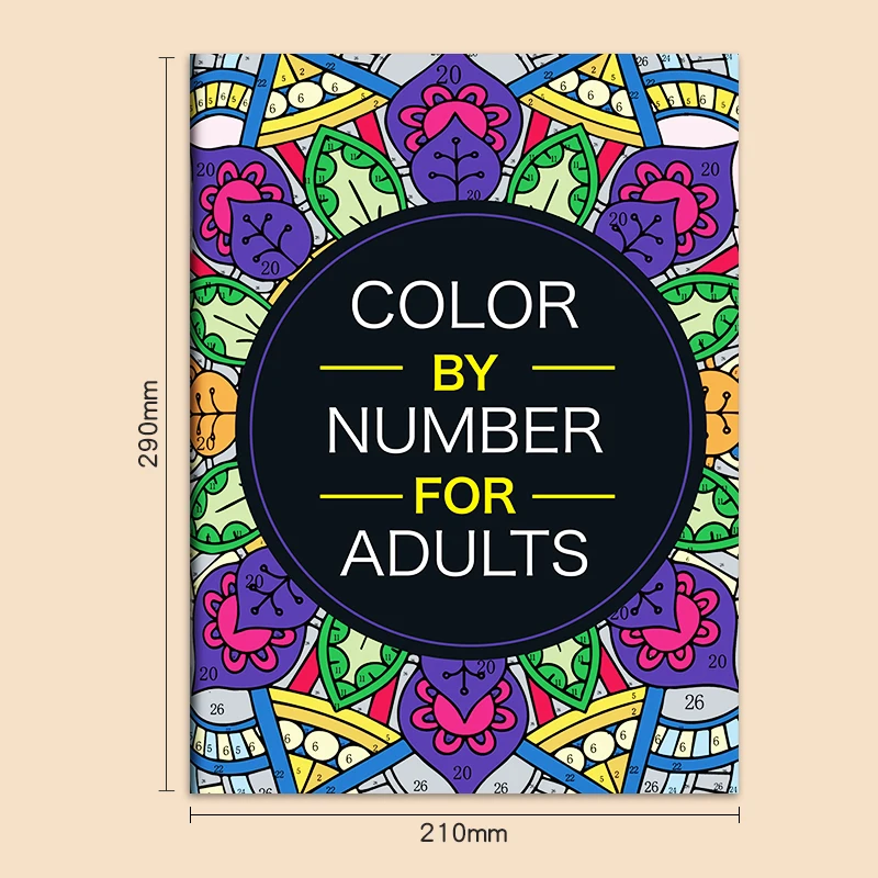 Livre de coloriage par numéros, fleurs et mandalas : détail