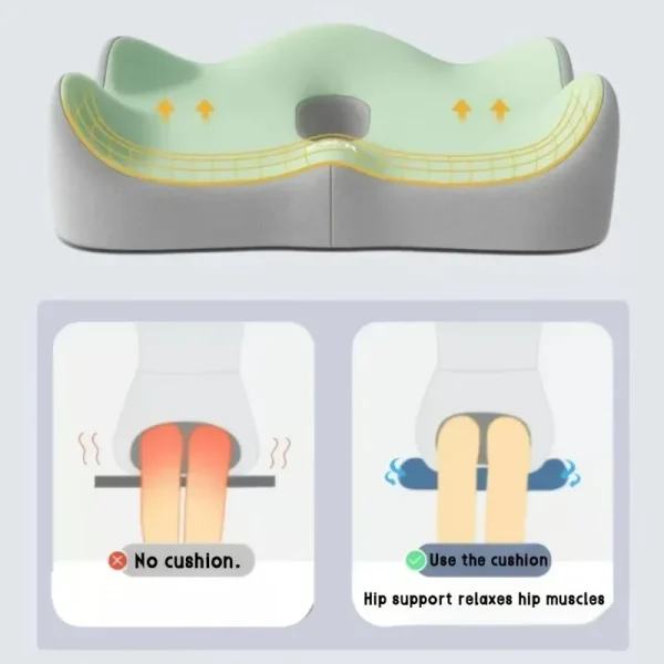 Coussin d'assise ergonomique à mémoire de forme : détail