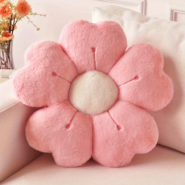 Coussin fleur marguerite en peluche