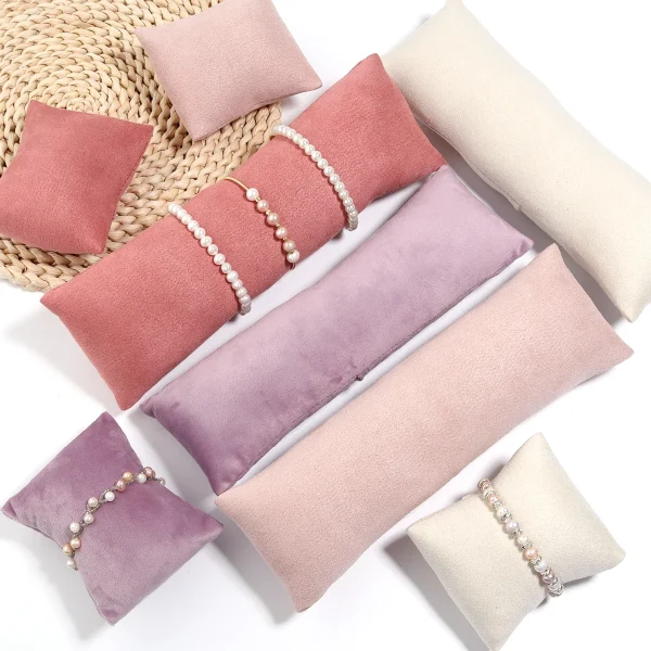 Coussins en velours pour bijoux et montres, lot de 2