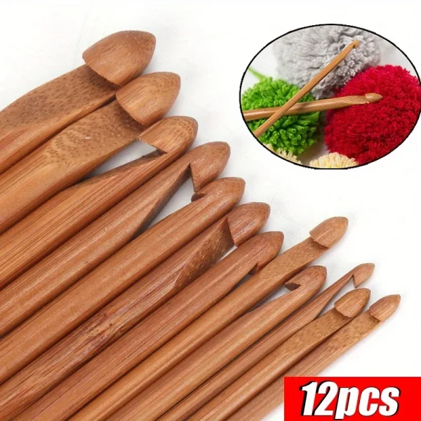 Crochets en bambou, lot de 12