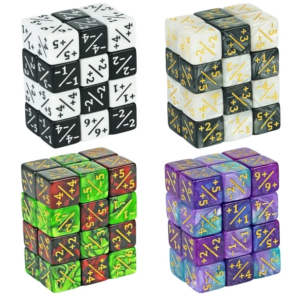 Dés compteurs +1/-1, lot de 10 : détail