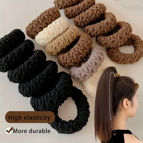 Élastiques à cheveux tricotés épais, lot