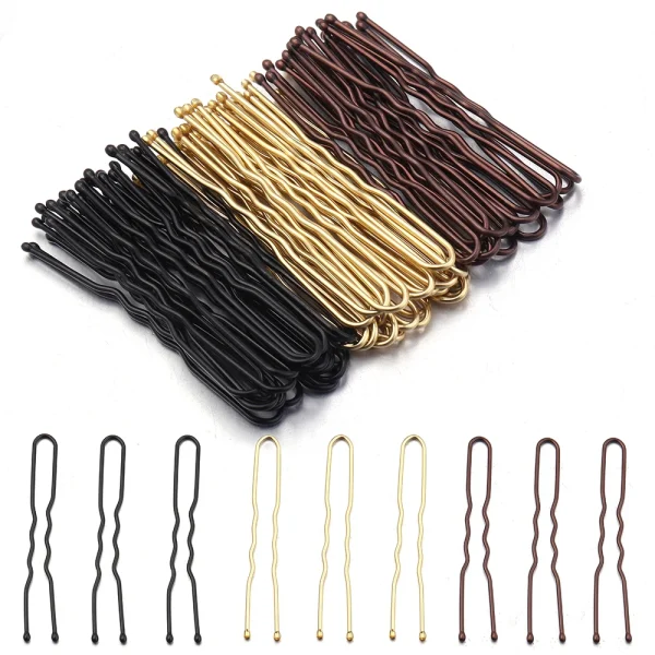 Épingles à chignon en U, lot de 50