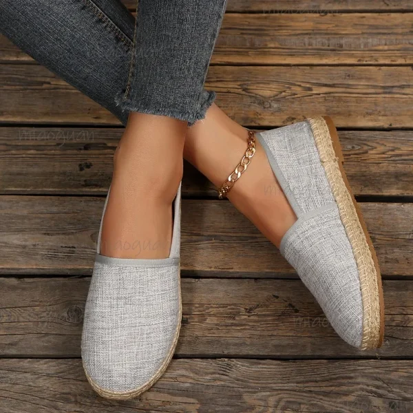 Espadrilles en toile de lin : détail