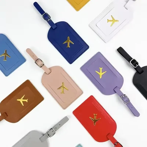 Étiquette de bagage en cuir synthétique