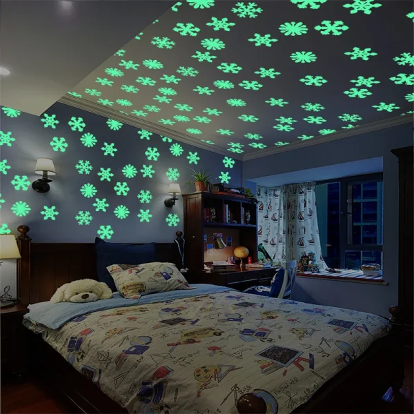 Flocons de neige phosphorescents, lot de 50