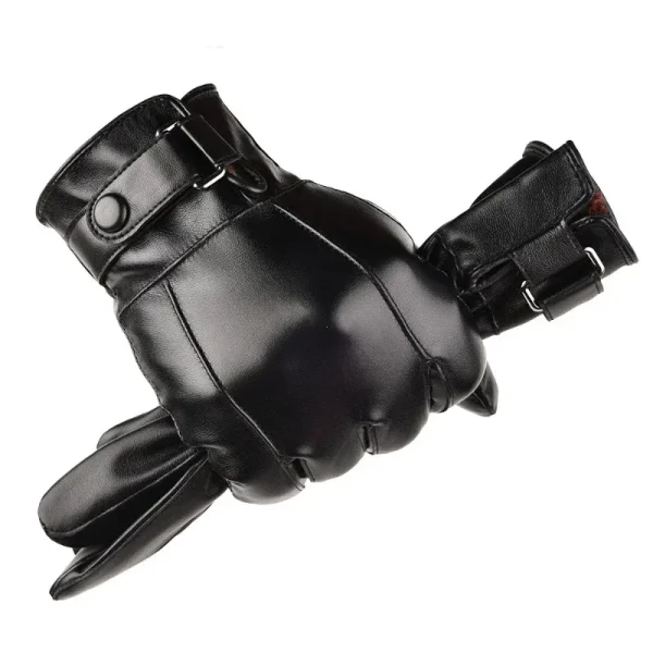 Gants en cuir doublés, compatibles tactiles