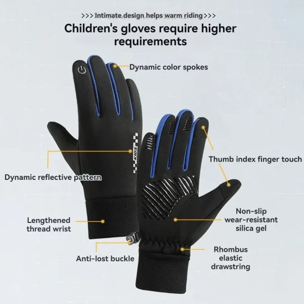 Gants d'hiver tactiles enfant : détail