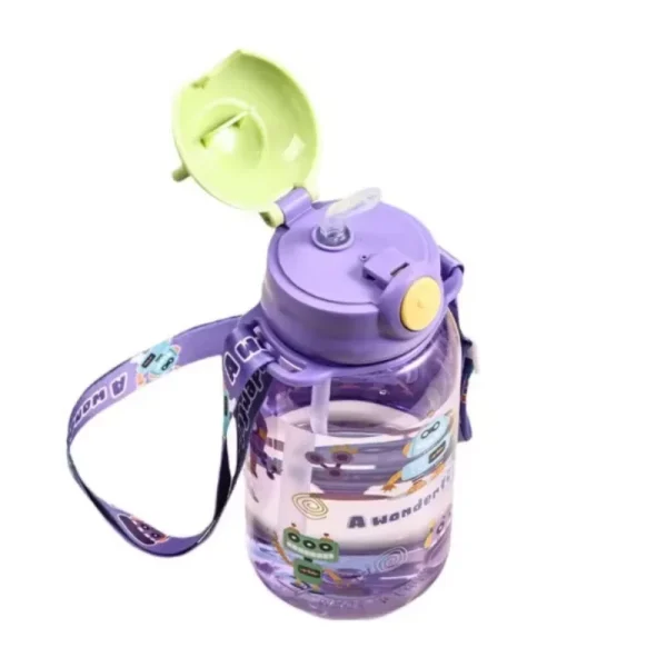 Gourde enfant 650 ml avec paille et bandoulière
