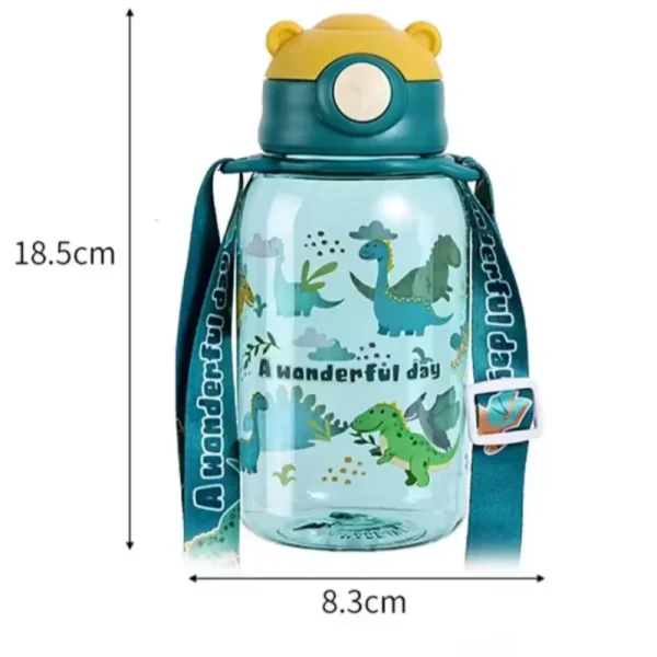 Gourde enfant 650 ml avec paille et bandoulière : détail