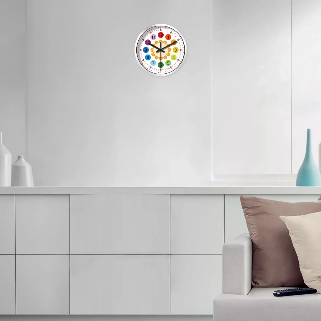 Horloge pédagogique silencieuse pour enfant : détail