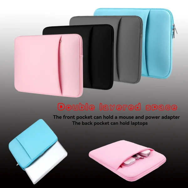 Housse d'ordinateur portable avec poche avant