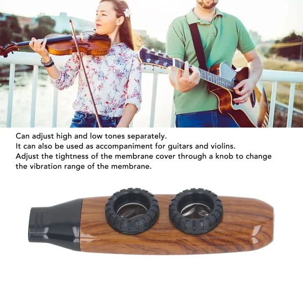 Kazoo en bois à double membrane