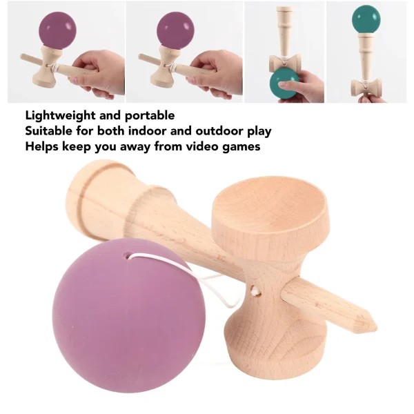 Kendama en hêtre, balle mate