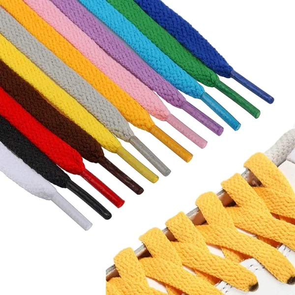 Lacets plats épais de couleur