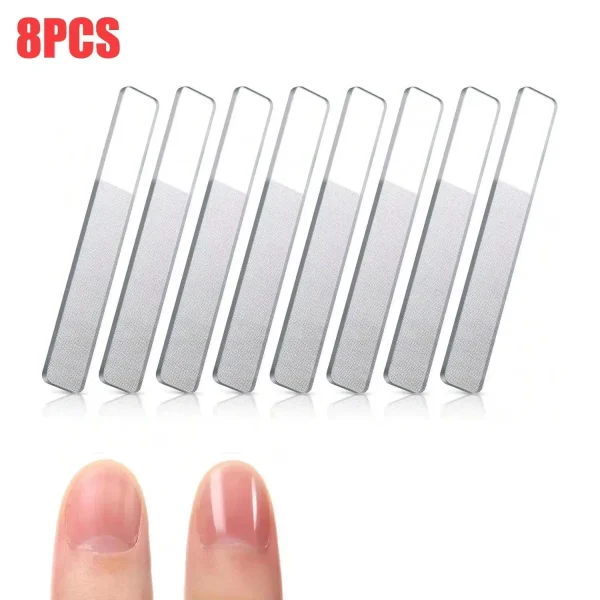 Limes à ongles en verre, lot de 8