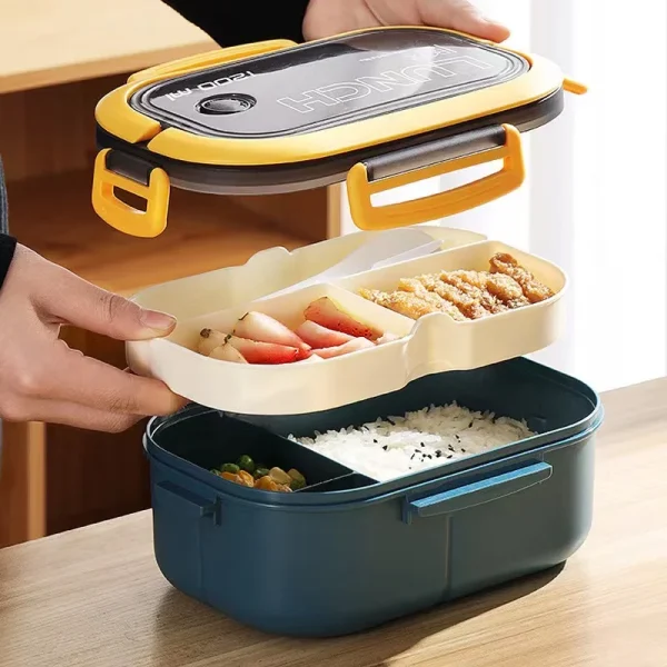Lunch box enfant 2 étages avec couverts