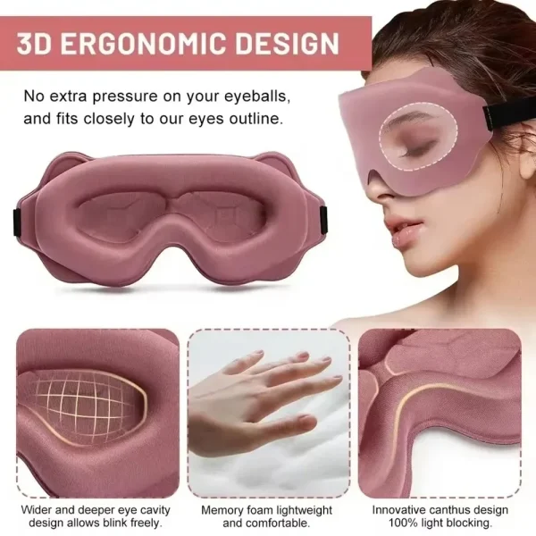 Masque de sommeil 3D à mémoire de forme : détail