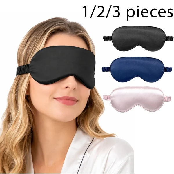 Masques de sommeil en satin, lot de 1 à 3