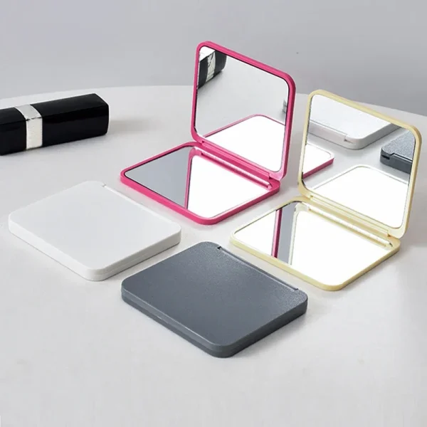 Miroir de poche carré double face