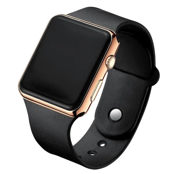 Montre LED carrée à bracelet silicone
