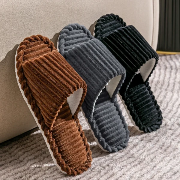 Mules en velours côtelé à bout ouvert
