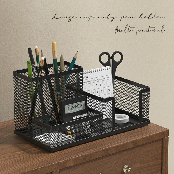 Organiseur de bureau en métal grillagé : détail