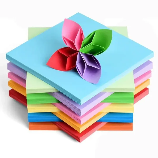 Papier origami couleurs unies, 100 feuilles