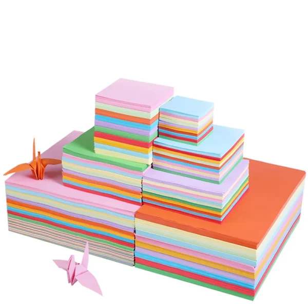 Papier origami couleurs unies, 100 feuilles : détail