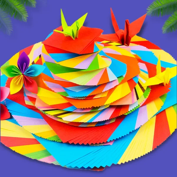Papier origami double face, 100 feuilles : détail